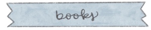 blue banner with "books" in cursive